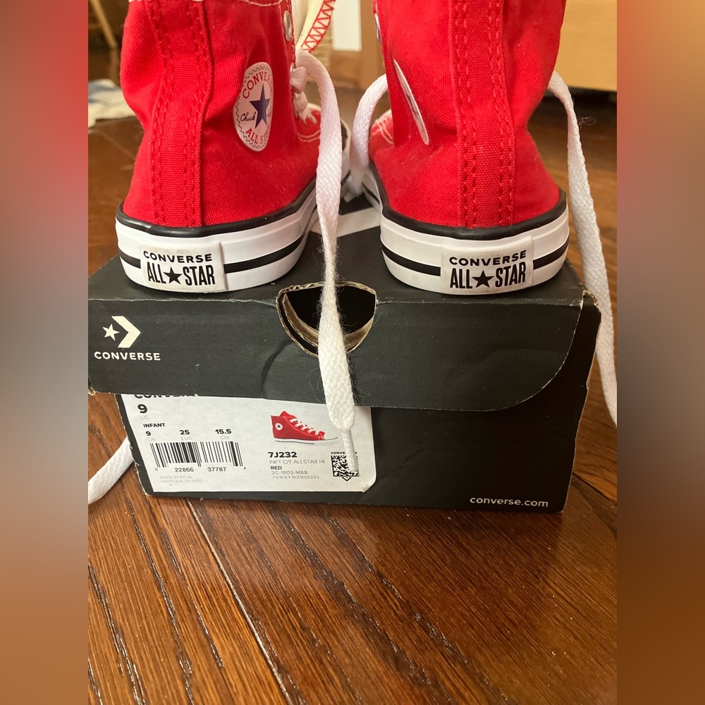 Converse Toddler Red High-Top Sneakers - Picture 4 of 5